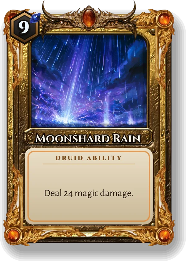 Moonshard Rain: Deal 24 magic damage.