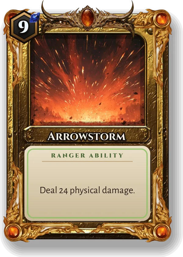 Arrowstorm: Deal 24 physical damage.