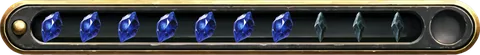 The energy tray with seven of ten crystals full