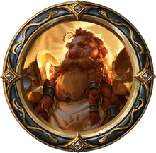 A dwarf paladin in the hero frame